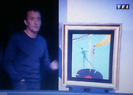 Monsieur Christophe Dechavanne devant tableau HB